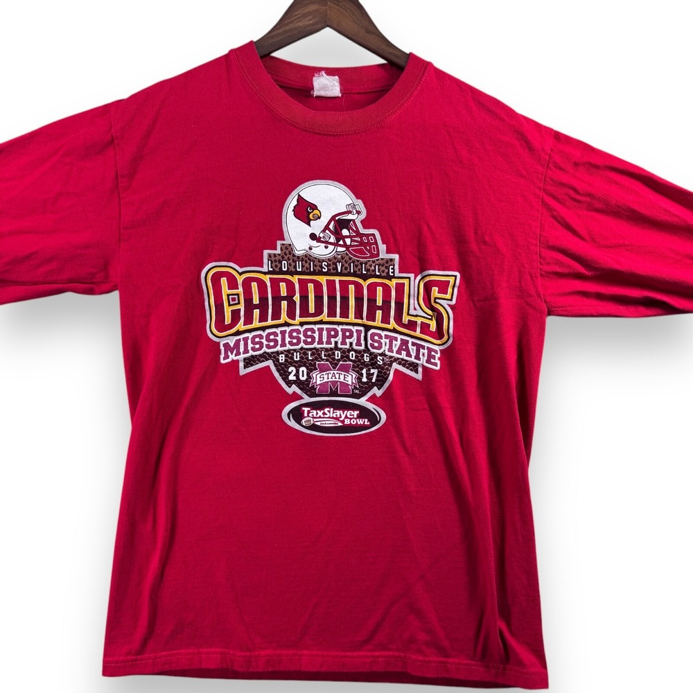 Keya Louisville Cardinals 2017 TaxSlayer Bowl Red Long Sleeve Shirt Mens Medium